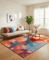 Urban Terrace Collection Area Rug -  Patio Rectangle Gray and Pink  lifestyle 9