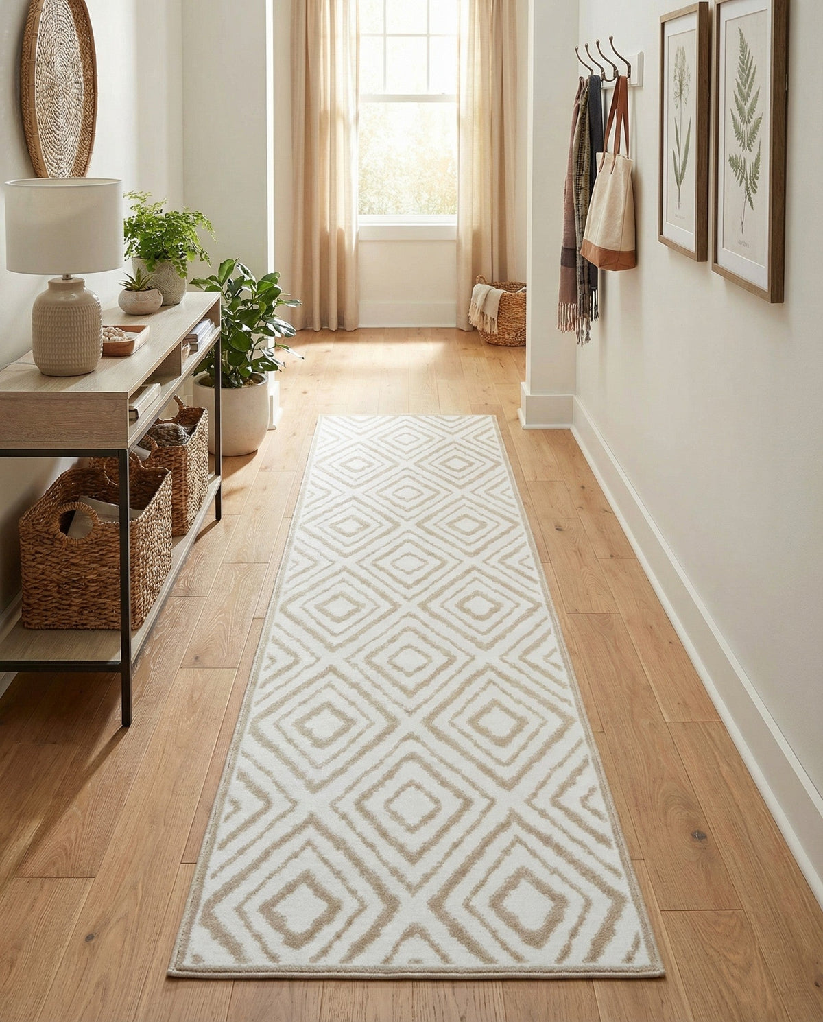 Sanctuary Retreat Collection Area Rug -  Oasis Runner Snow White  lifestyle 148