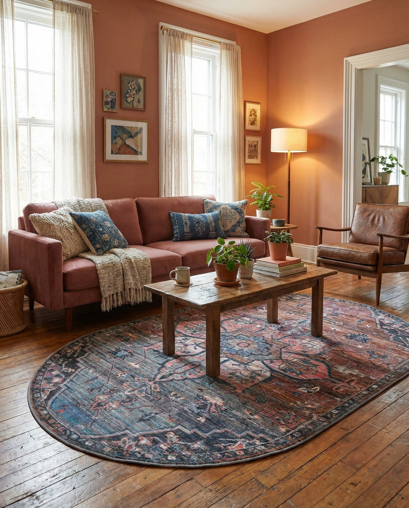 Vintage Memories Collection Area Rug -  Hindsight Oval Multi  lifestyle 42