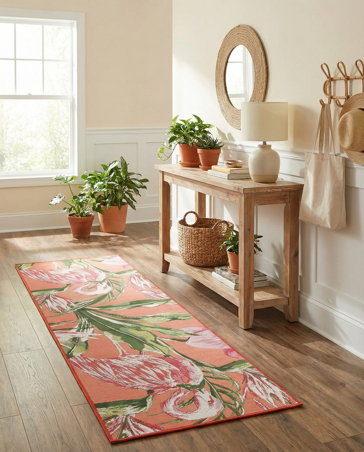 Seaside Blooms Collection Area Rug -  Kyoto Runner Coral  lifestyle 18