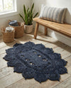 Woven Seaside Jute Collection Area Rug - Coastalhaven (Navy Blue) Oval Navy Blue  lifestyle 19