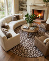Savannah Escape Collection Area Rug -  Amazon (Brown) Round Brown  lifestyle 44