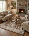 Savannah Elegance Collection Area Rug - Augusta (Brown) Rectangle Brown  lifestyle 15