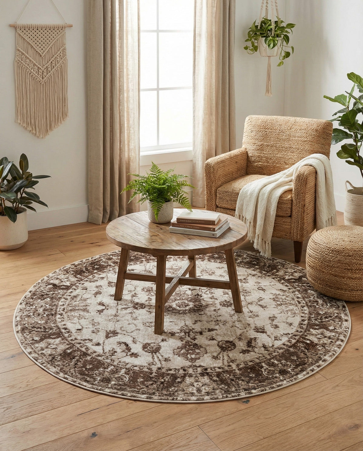 Andes Summit Collection Area Rug -  Aconcagua Round Cream  lifestyle 88