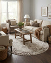 Riviera Elegance Collection Area Rug - Antibes (Beige) Oval Beige  lifestyle 57