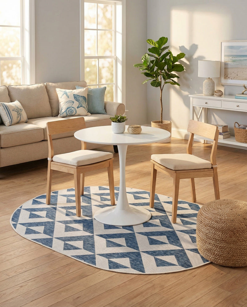 Urban Oasis Rugs Collection Area Rug -  Highrise (Blue) Oval Blue  lifestyle 48