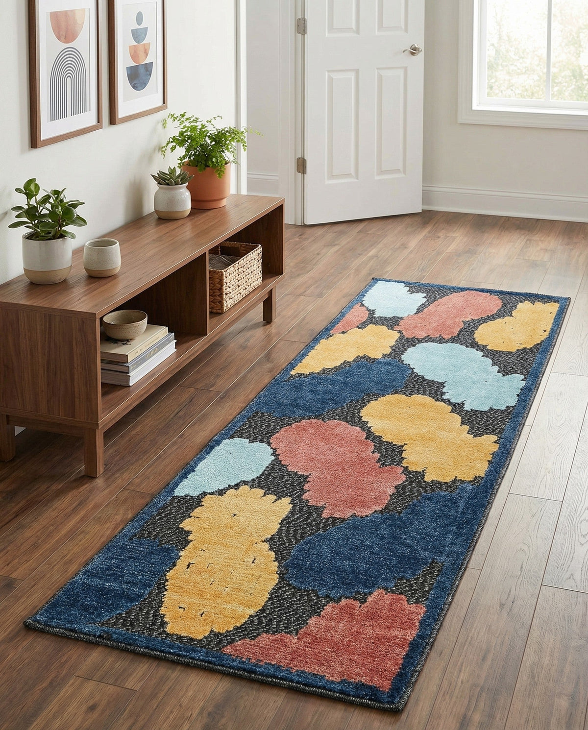 Caribbean Terrace Collection Area Rug -  Nevis Runner Black  lifestyle 88
