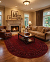 Samarkand Elegance Collection Area Rug -  Konye-Urgench Oval Red  lifestyle 67