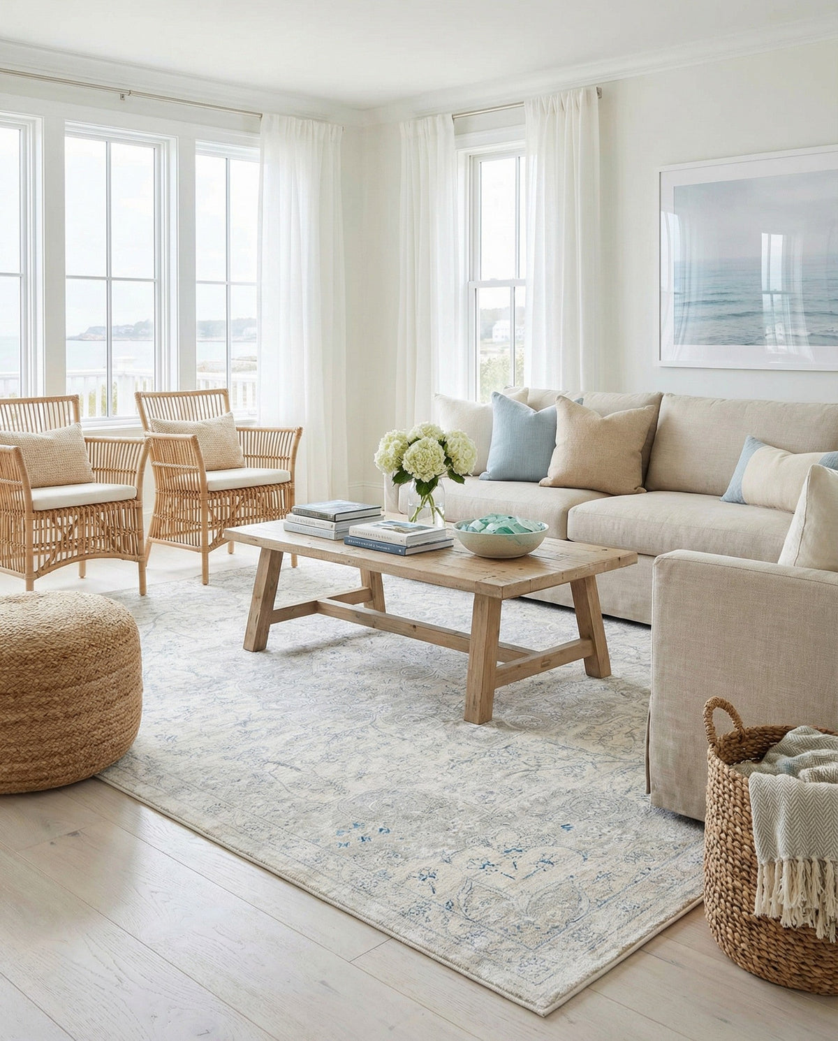 Coastal Haven Collection Area Rug - Seabreeze (Gray) Square Gray  lifestyle 58