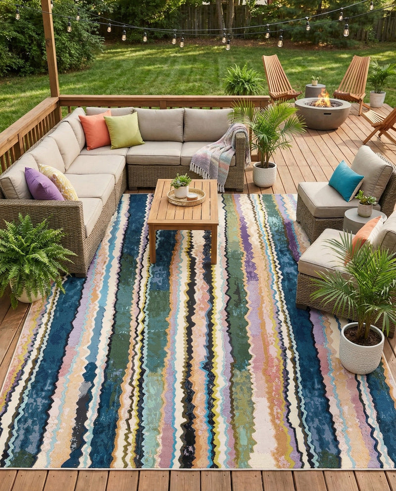 Urban Terrace Collection Area Rug -  Capri Rectangle Multi  lifestyle 11
