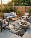 Urban Terrace Collection Area Rug -  Midtown Rectangle Black and White  lifestyle 29
