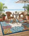 Caribbean Terrace Collection Area Rug -  Tortola Square Multi  lifestyle 30