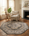 Patio Heritage Collection Area Rug -  Augusta (Charcoal) Octagon Charcoal  lifestyle 78