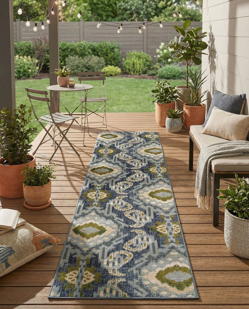 Urban Terrace Collection Area Rug -  Vista Runner Blue  lifestyle 60