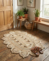 Woven Seaside Jute Collection Area Rug - Coastalhaven (Ivory) Oval Ivory  lifestyle 15