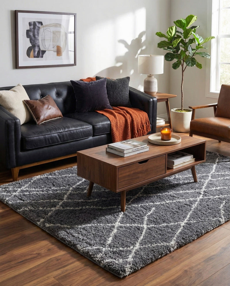 Cozy Haven Shag Collection Area Rug - Serenity (Pebble Gray) Rectangle Pebble Gray  lifestyle 6
