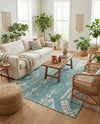 Desert Nomad Terrace Collection Area Rug - Sahara (Light Aqua) Rectangle Light Aqua  lifestyle 13
