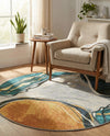 Urban Terrace Collection Area Rug -  Pavilion Round Multi  lifestyle 58