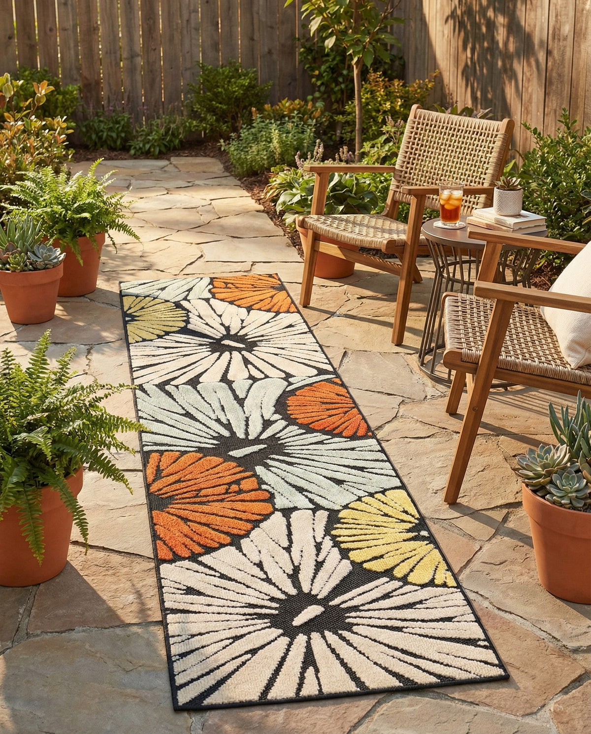 Outdoor Marrakesh Collection Area Rug -  Tetouan Runner Multi  lifestyle 82