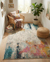 Chromatic Oasis Collection Area Rug -  Azure Rectangle Beige  lifestyle 14