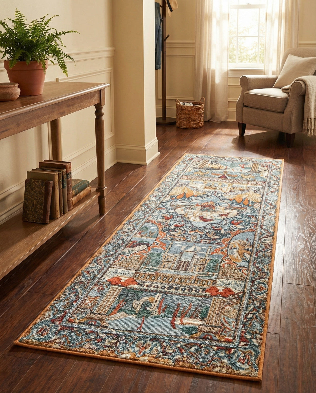 Patio Heritage Collection Area Rug -  Oasis Runner Multi  lifestyle 91