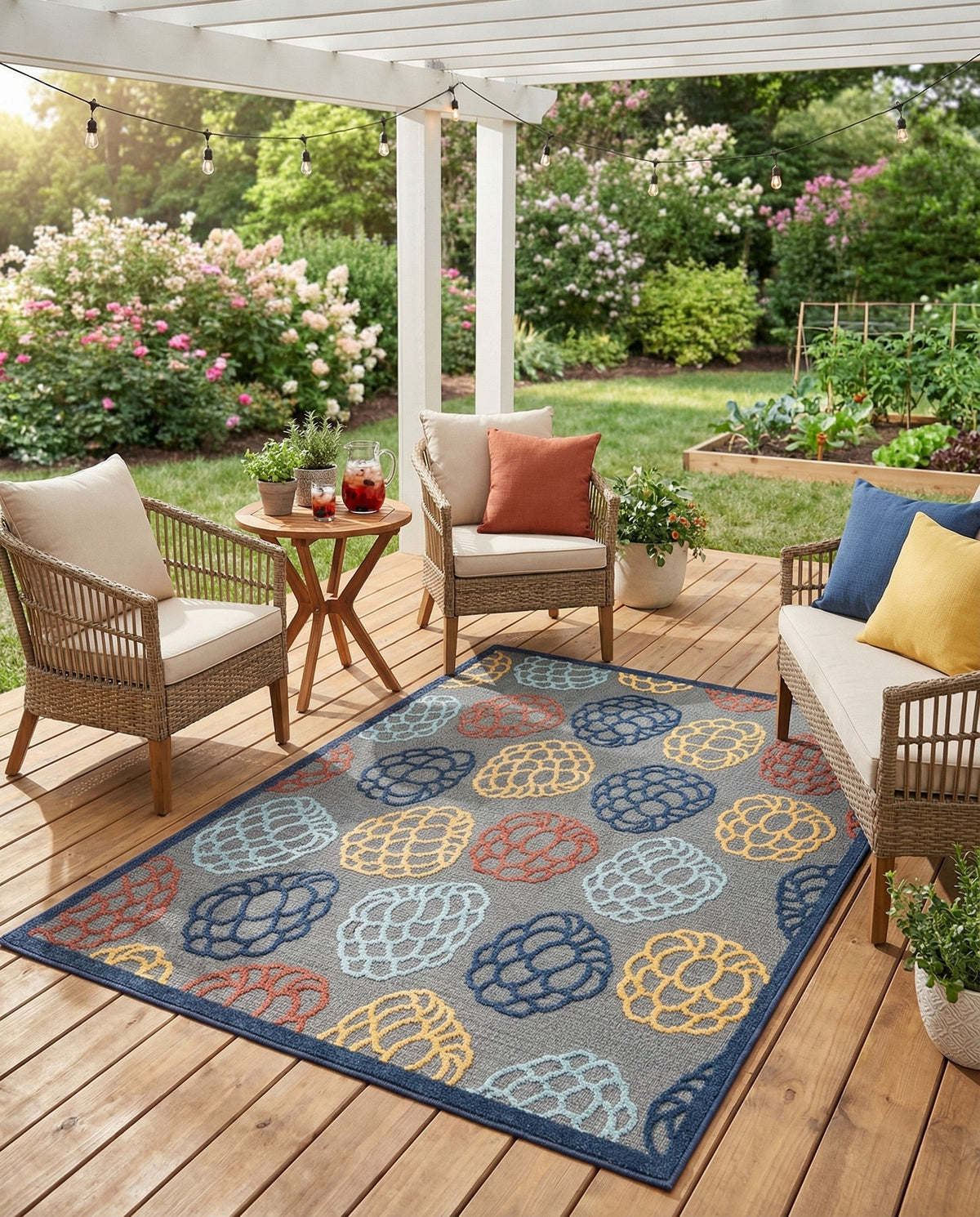 Terrace Collection Area Rug -  Pavilion Rectangle Gray  lifestyle 17