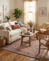 Savannah Threads Collection Area Rug - Tybee Rectangle Peach pink  lifestyle 27