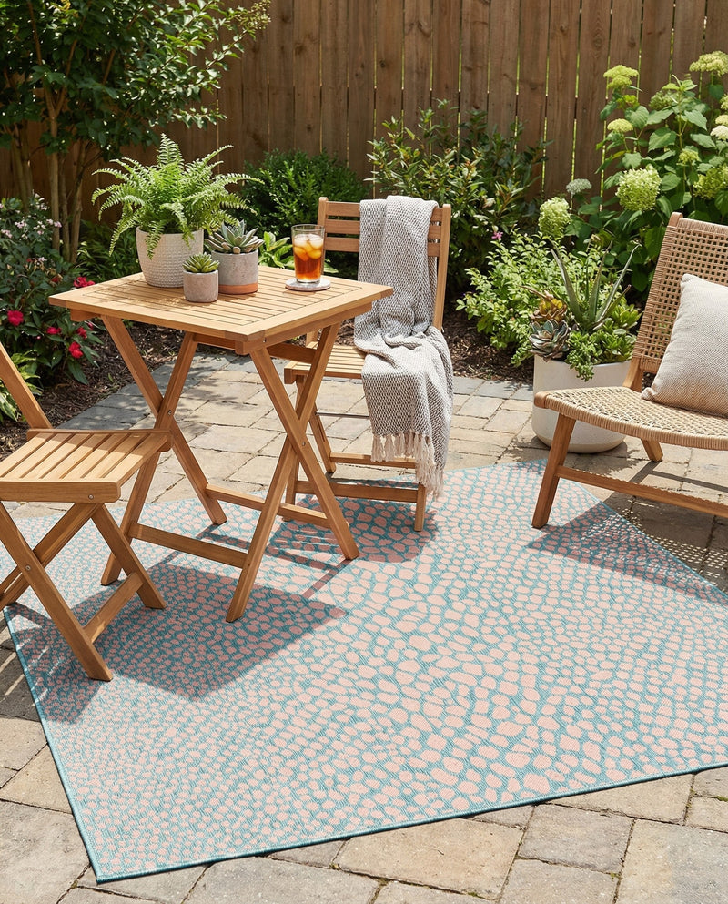 Urban Oasis Rugs Collection Area Rug -  Terrace (Pink and Aqua) Square Pink and Aqua  lifestyle 53