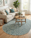 Urban Oasis Rugs Collection Area Rug -  Terrace (Teal) Oval Teal  lifestyle 67