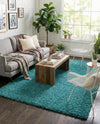 Plush Oasis Collection Area Rug - Serenity (Deep Aqua Blue) Rectangle Deep Aqua Blue  lifestyle 6