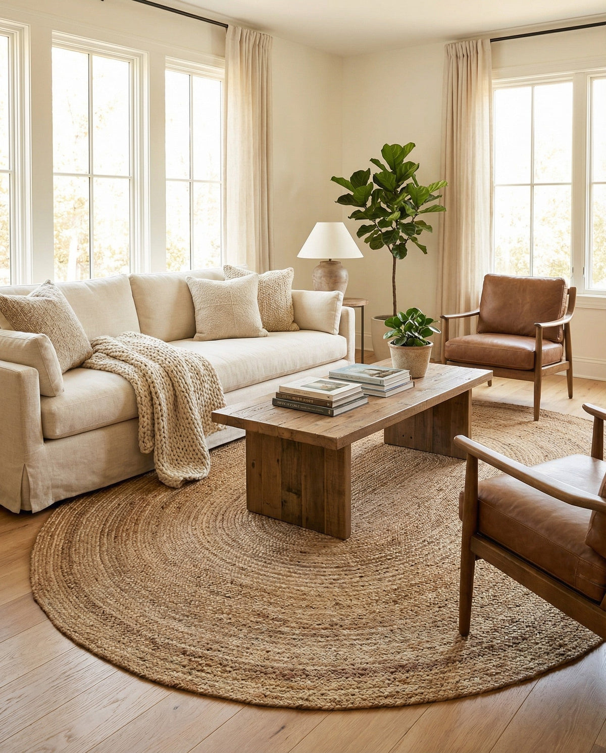 Woven Seaside Jute Collection Area Rug - Savannah (Natural) Oval Natural  lifestyle 126