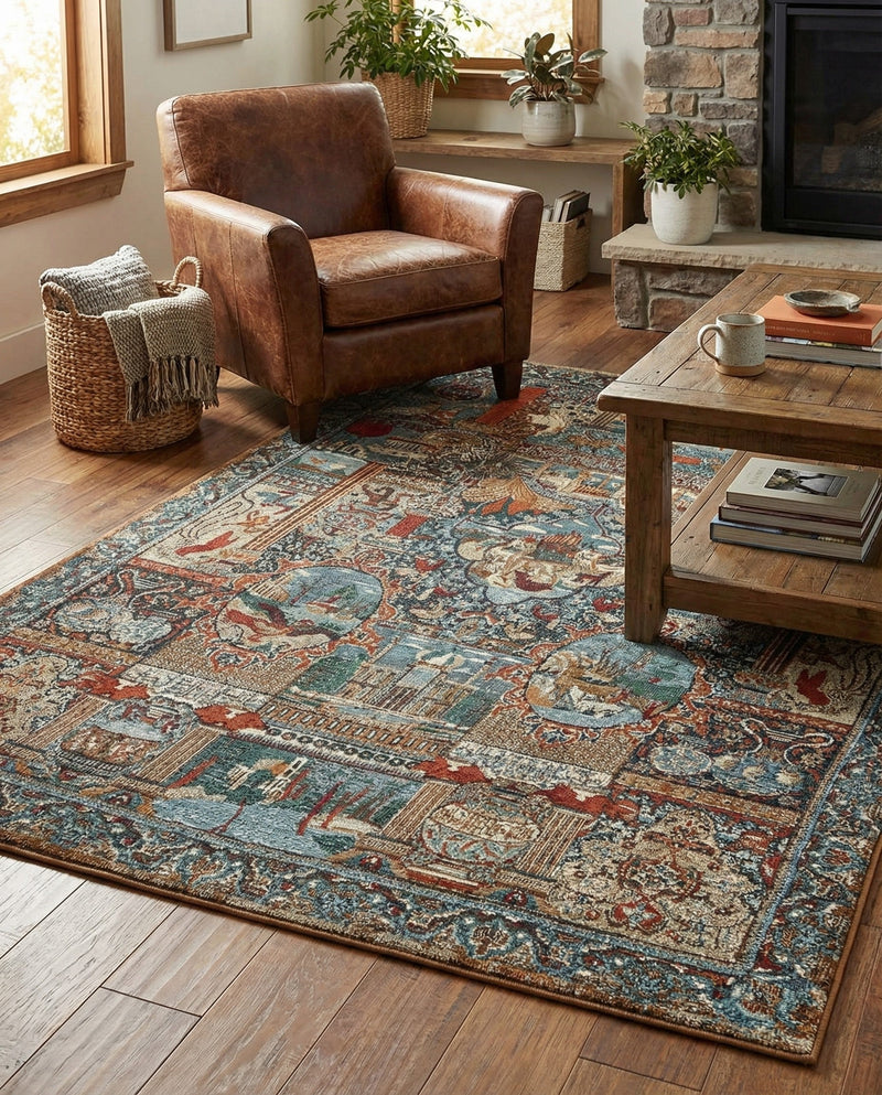 Patio Heritage Collection Area Rug -  Oasis Rectangle Multi  lifestyle 17