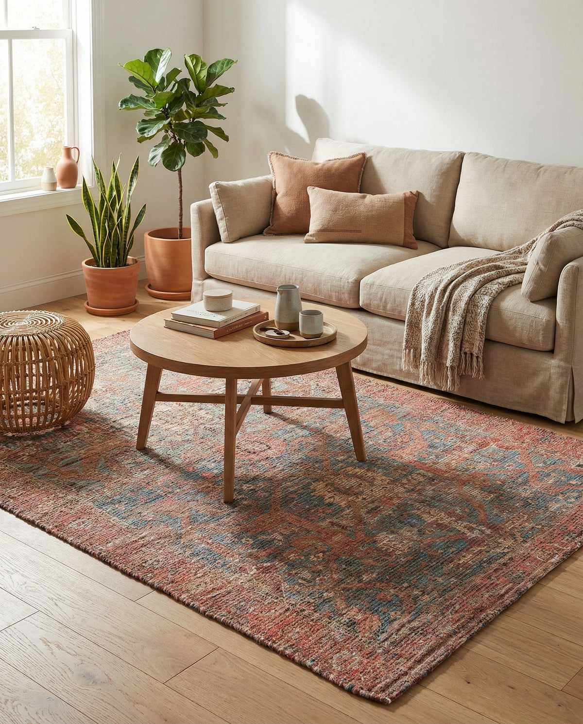 Savannah Threads Collection Area Rug -  Patagonian Rectangle Antique Blue  lifestyle 8