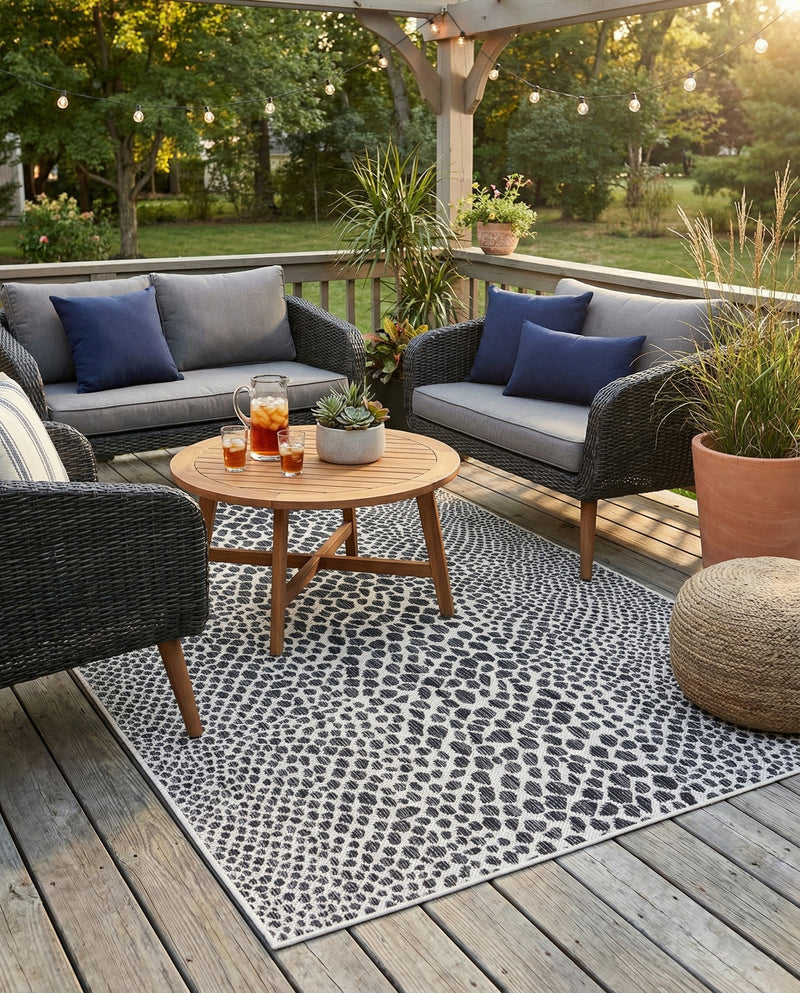 Urban Oasis Rugs Collection Area Rug -  Terrace (Black) Rectangle Black  lifestyle 8