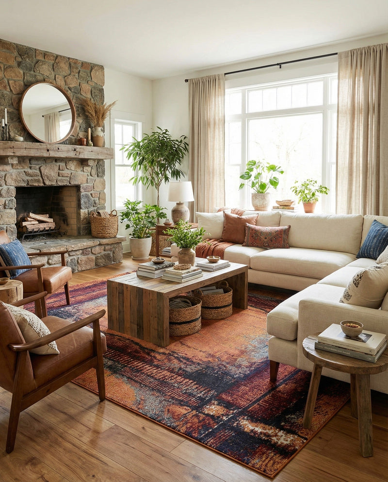 Marrakesh Elegance Collection Area Rug -  Sijilmasa Rectangle Orange  lifestyle 26