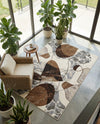 Urban Terrace Collection Area Rug -  Garden Rectangle Brown and White  lifestyle 16