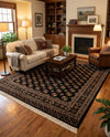 Samarkand Elegance Collection Area Rug -  Margilan (Black) Rectangle Black  lifestyle 30