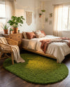 Plush Oasis Collection Area Rug - Serenity (Grass Green) Oval Grass Green  lifestyle 35