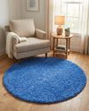 Plush Oasis Collection Area Rug - Serenity (Periwinkle Blue) Round Periwinkle Blue  lifestyle 31