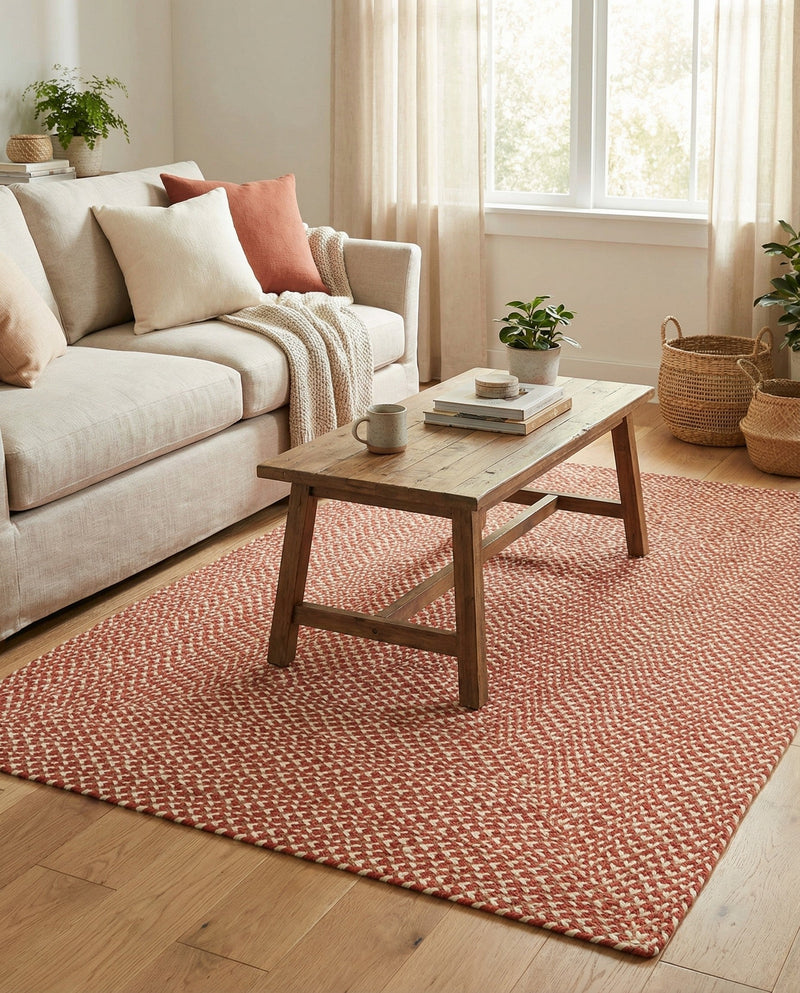 Highland Woven Jute Collection Area Rug - Glenmore (Rust Red) Rectangle Rust Red  lifestyle 7