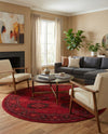 Samarkand Elegance Collection Area Rug -  Fergana Round Red  lifestyle 64
