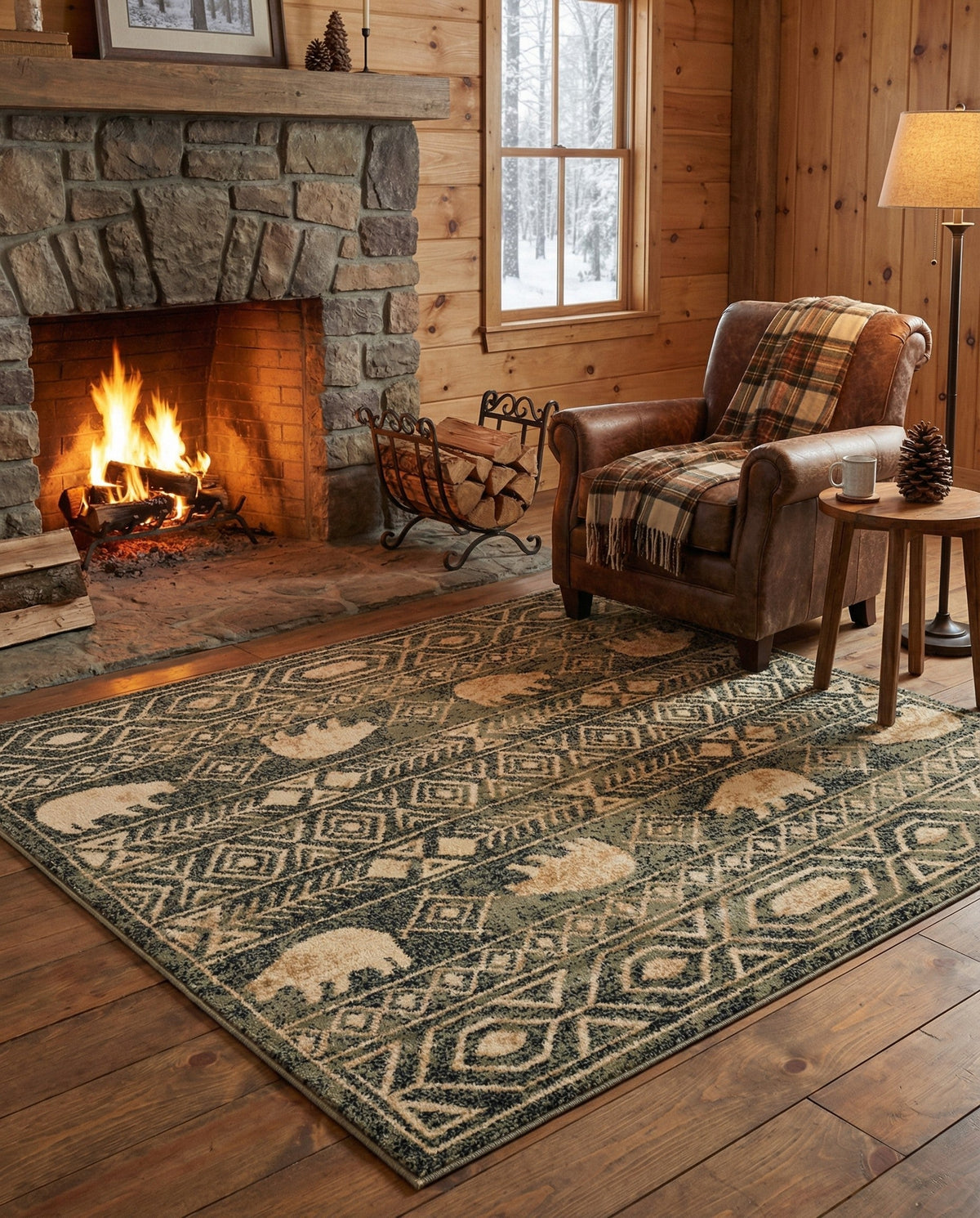 Frontier Trails Collection Area Rug -  Sedona Square Green  lifestyle 50