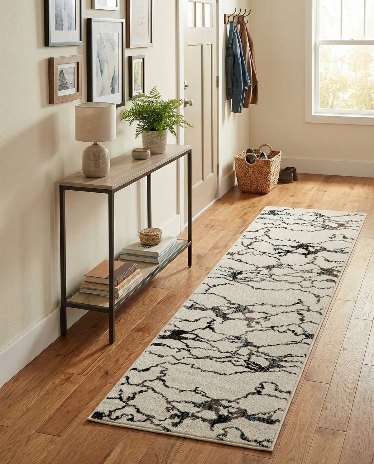 Brighton Terrace Collection Area Rug -  Aldrington Runner Ivory  lifestyle 119