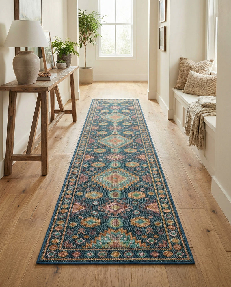 Coastal Terrace Collection Area Rug -  Dunes Runner Navy Blue  lifestyle 69