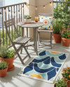 Caribbean Terrace Collection Area Rug -  Barbados Rectangle Blue  lifestyle 13