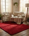 Plush Oasis Collection Area Rug - Serenity (Cherry Red) Rectangle Cherry Red  lifestyle 24