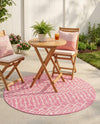 Savannah Pergola Collection Area Rug -  Pergola (Fuschia) Round Fuschia  lifestyle 28