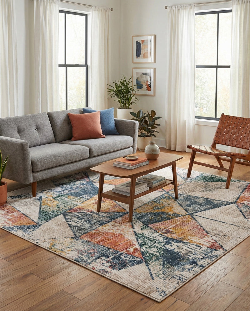 Jewel Oasis Collection Area Rug -  Topaz Square Multi  lifestyle 76
