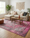 Heritage Elegance Collection Area Rug -  Windsor (Pink) Rectangle Pink  lifestyle 14