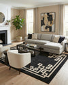 Aegean Labyrinth Collection Area Rug -  Rhodes Rectangle Black  lifestyle 18